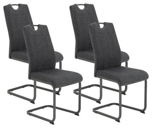 Schwingstuhl-Set Britta S Anthrazit - Anthrazit/Grau, MODERN, Textil/Metall (44/100/59cm) - MID.YOU