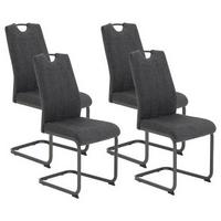 Schwingstuhl-set Britta S Anthrazit - Anthrazit/Grau, MODERN, Textil/Metall (44/100/59cm) - MID.YOU