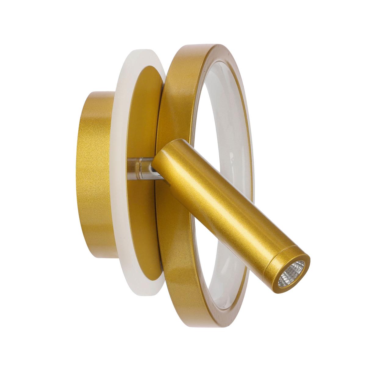 LED-WANDLEUCHTE 22-35677 MONET - Goldfarben/Weiß, KONVENTIONELL, Kunststoff/Metall (28/7/18cm)