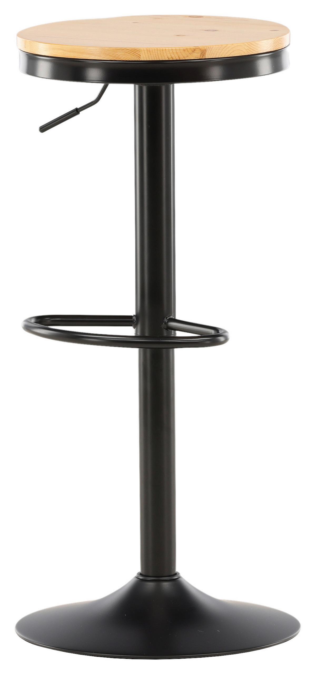 Barhocker-set Conway - Beige/Schwarz, Design, Holz/Metall (36.5/80/37cm) - Livetastic