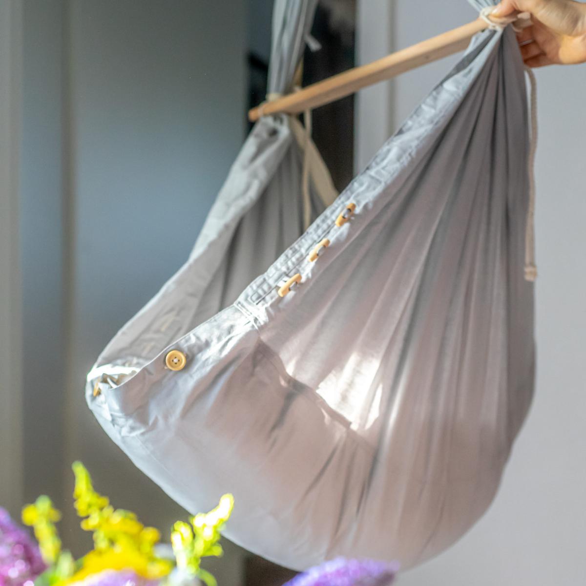 Federwiege Sw-Set-Pur-002 - Grau, Basics, Holz/Textil (137/30/147cm) - SCHMUSEWOLKE