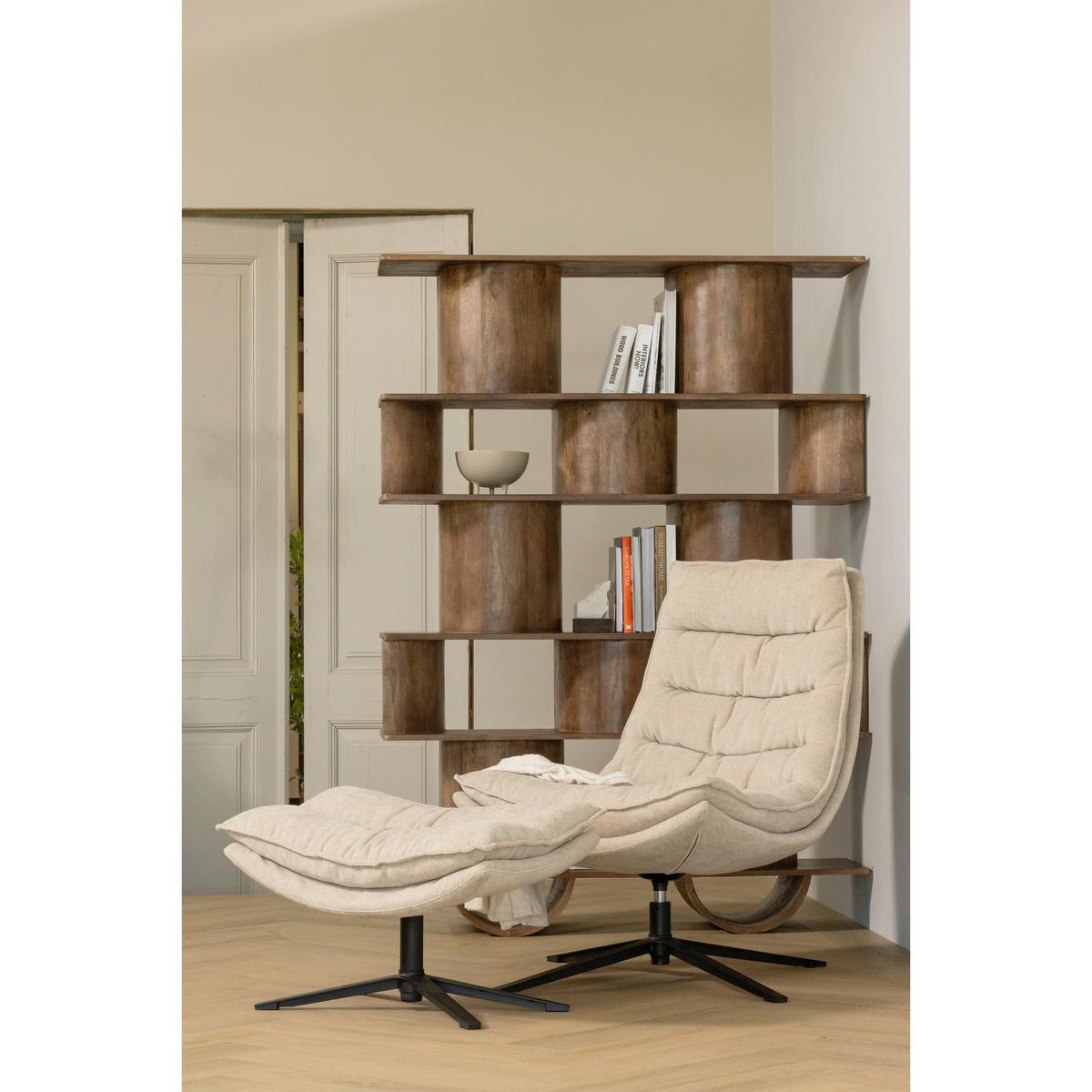 Sesselset Kube Naturfarben B: 77cm - Schwarz/Naturfarben, Design, Textil (77/97/69cm) - Livetastic