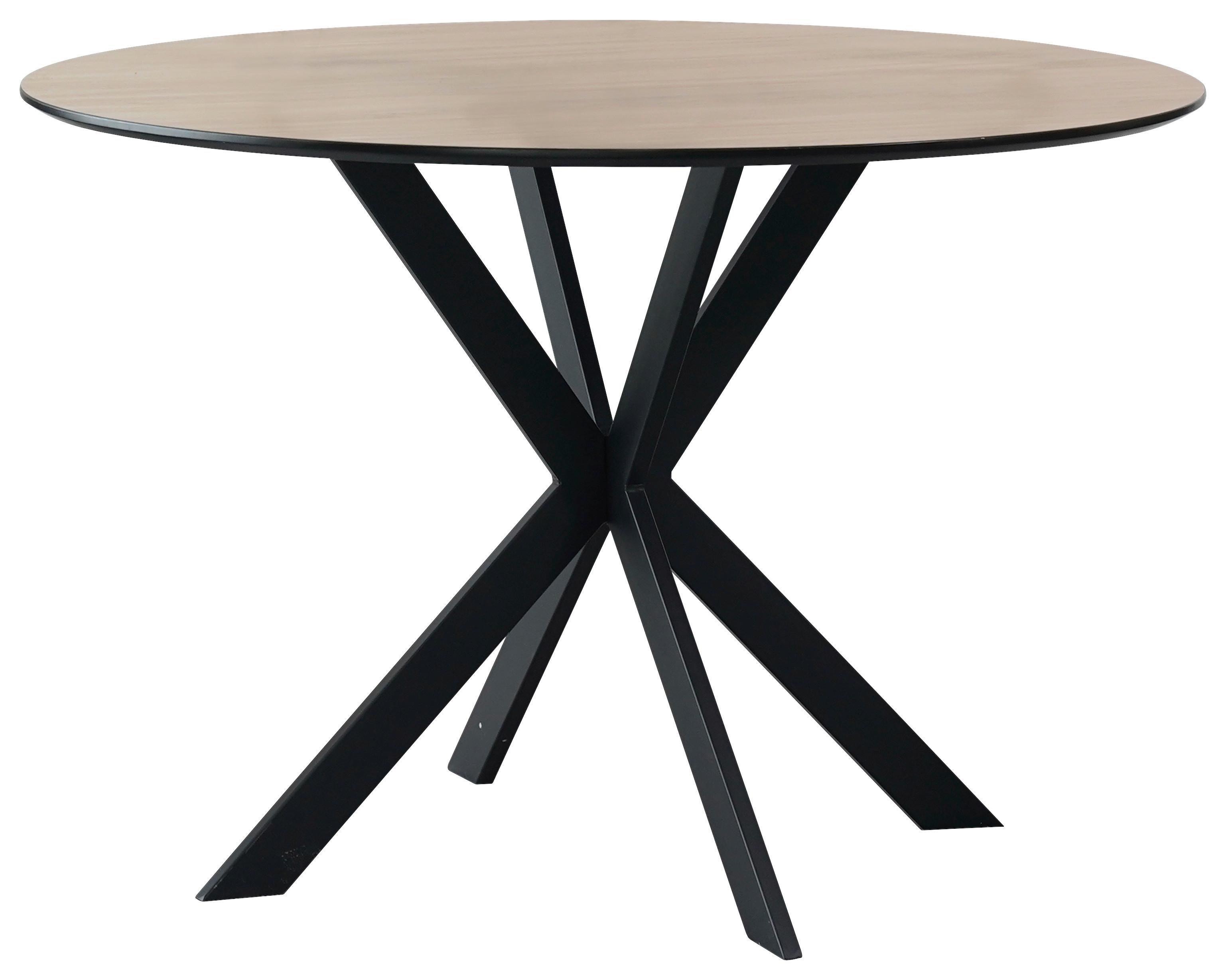 Esstisch Amar Melamin Eichefarben, B: 110 Cm - Eichefarben/Schwarz, KONVENTIONELL, Holzwerkstoff/Metall (110/75/110cm) - P & B