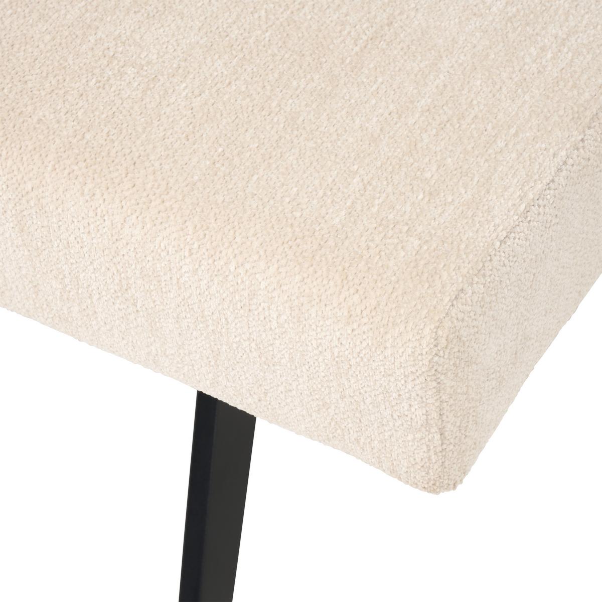 Sitzbank Chios Leinenopti beige, B: 140cm - Beige/Schwarz, KONVENTIONELL, Textil/Metall (140/49/47cm) - MID.YOU