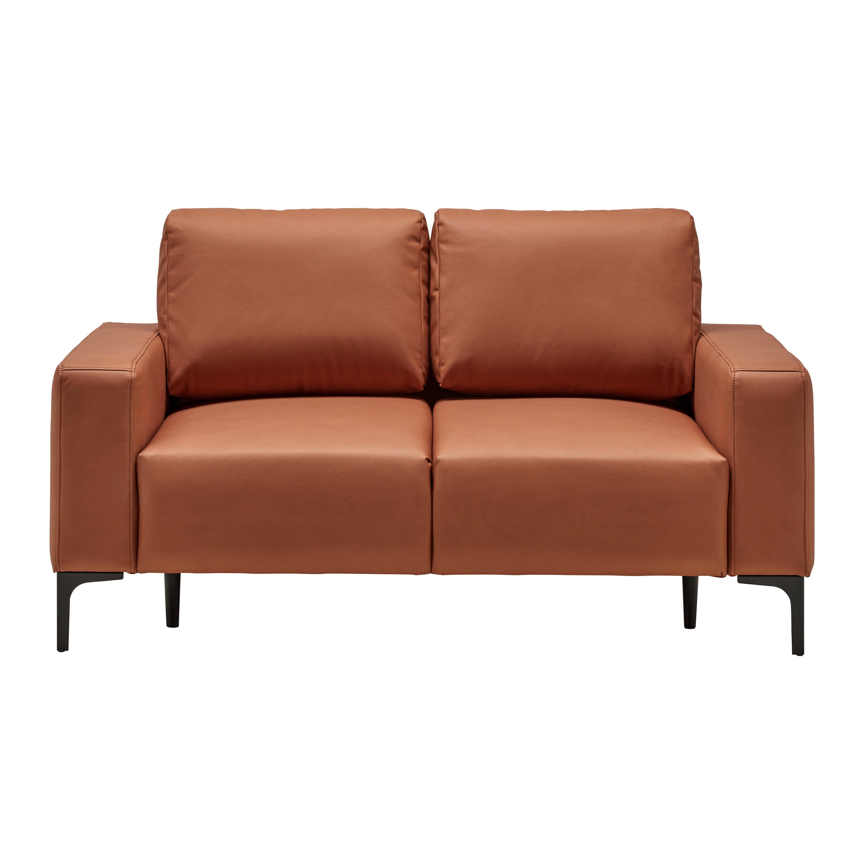 Dvoumístná pohovka CUSTOM, rezavá - černá/rezavá, Moderní, kov/textil (150/85/92cm) - Mömax