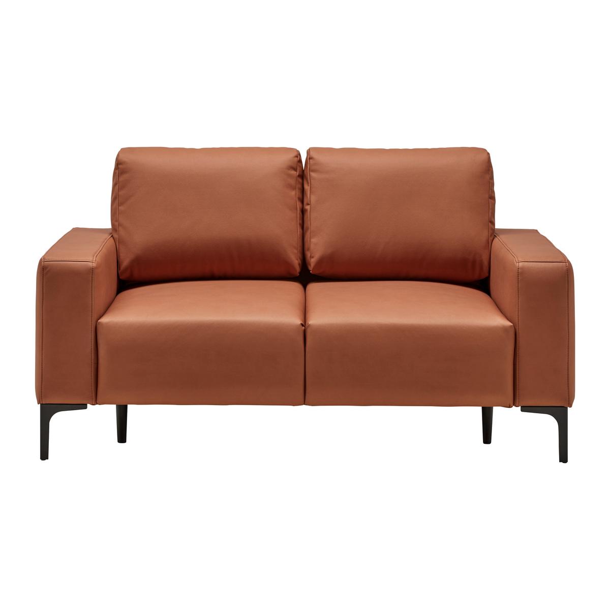 Dvoumístná pohovka CUSTOM, rezavá - černá/rezavá, Moderní, kov/textil (150/85/92cm) - Mömax