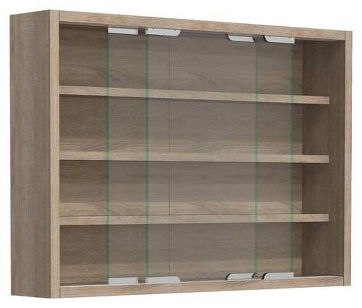 Hängevitrine Agisa M B: 37 cm Sonoma Eiche Dekor - Sonoma Eiche, MODERN, Glas/Holzwerkstoff (57/40/10cm) - MID.YOU