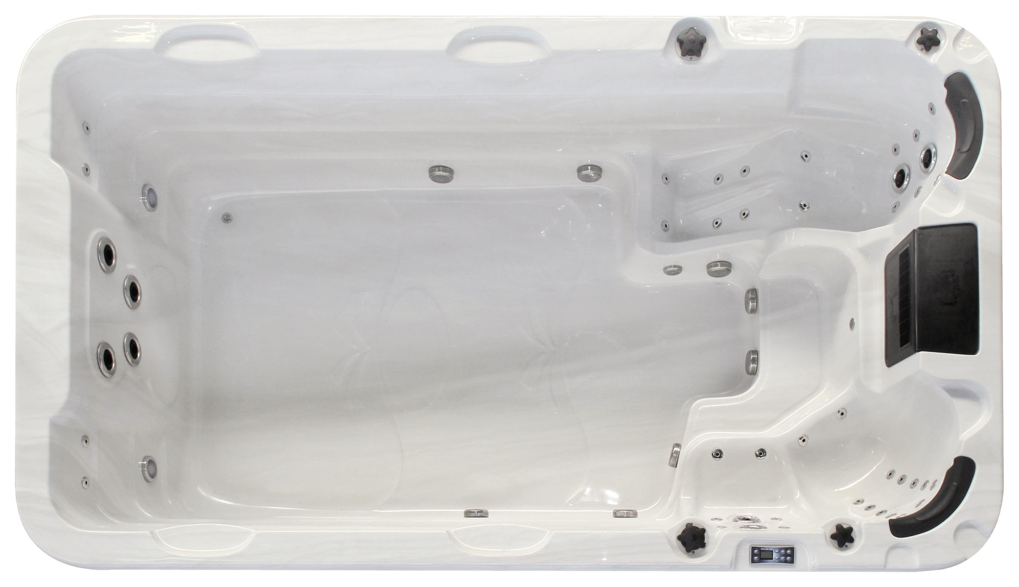 Whirlpool Acryl Swimspa Fano Hydro Jets 400x228x126 cm - Silberfarben/Weiß, Design, Kunststoff (400/228/126cm)