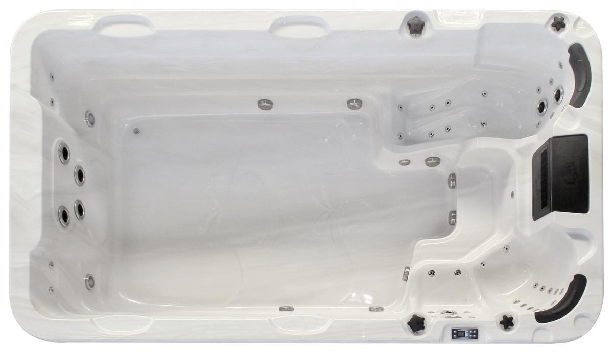 Whirlpool Acryl Swimspa Fano Hydro Jets 400x228x126 Cm - Silberfarben/Weiß, Design, Kunststoff (400/228/126cm)