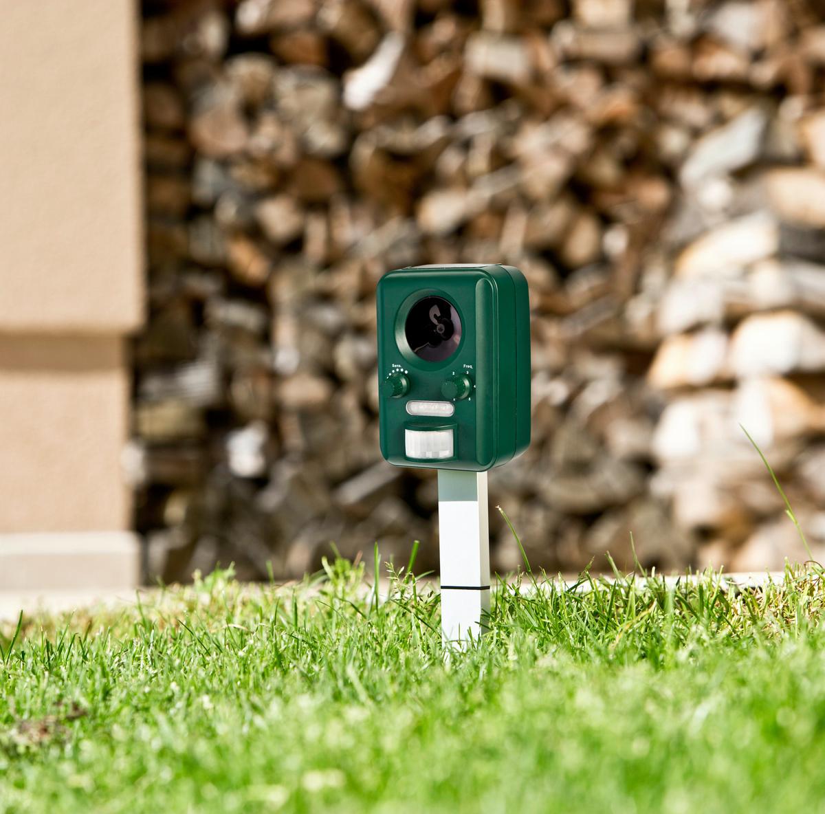 Ultraschall-Tiervertreiber Abwehrgerät Solar Outdoor - Grün, Basics, Kunststoff (19/11,5/65cm)