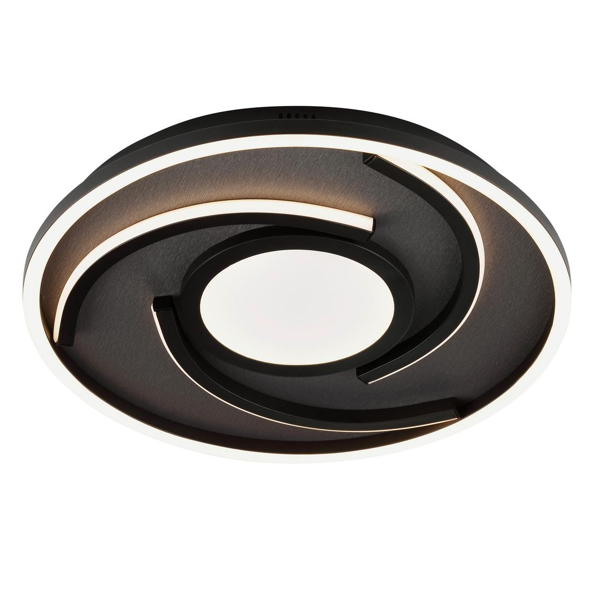 LED-Deckenleuchte Hardy Schwarz D: 35 cm - Schwarz, Design, Kunststoff/Textil (35/4,8cm) - Brilliant