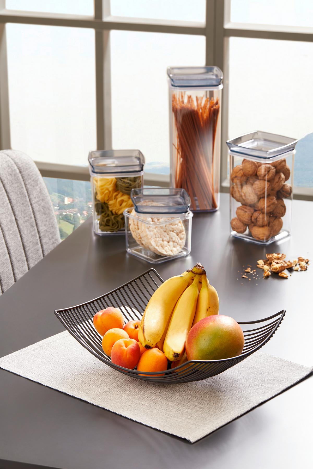 Vorratsdose Tessy ca. 650 ml, Spülmaschinengeeignet - Transparent/Hellgrau, KONVENTIONELL, Kunststoff (10/10/10cm) - Luca Bessoni