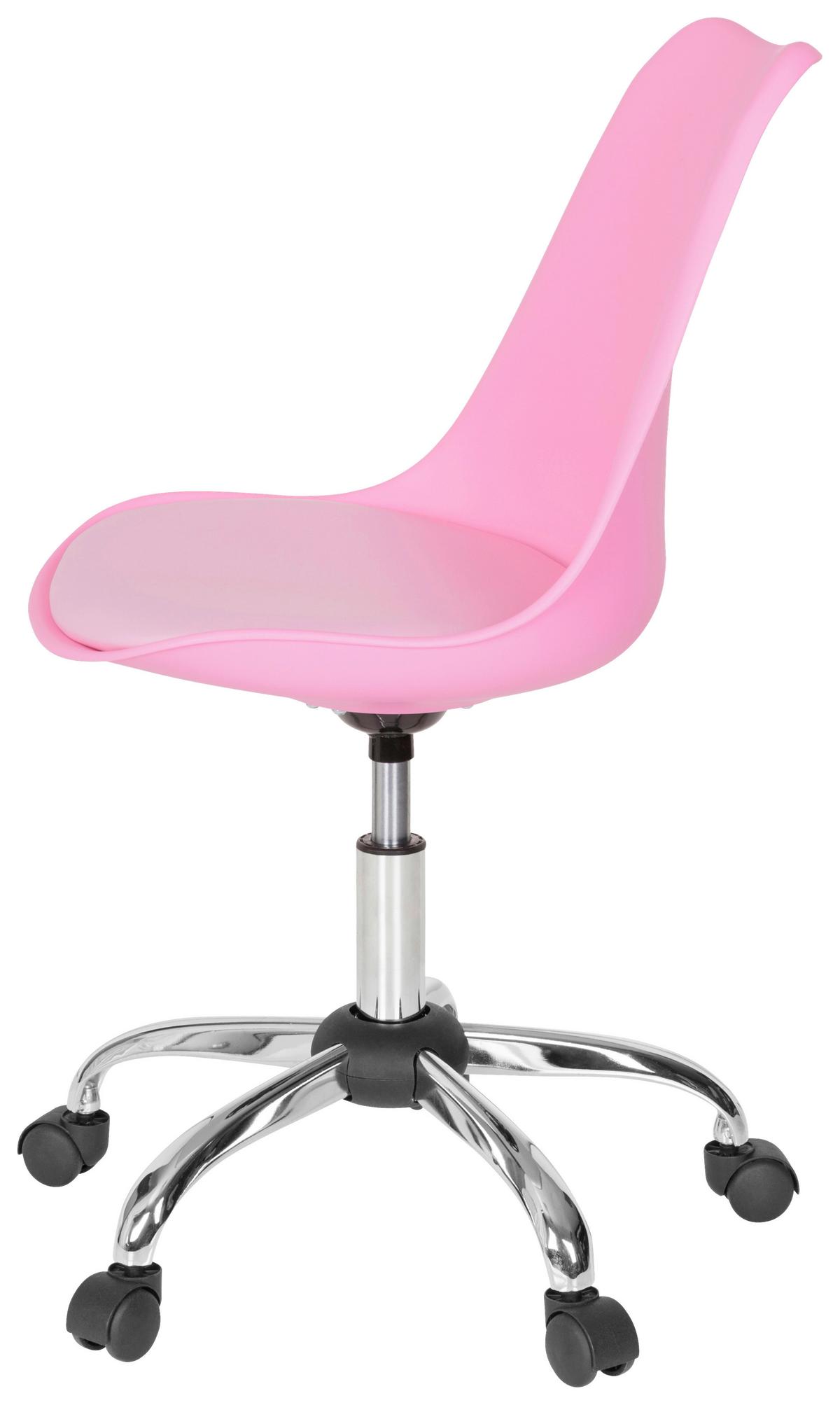 Drehstuhl Fancy pro Lederlook Pink bis 80kg - Pink, MODERN, Kunststoff/Textil (48/86/54cm) - MID.YOU