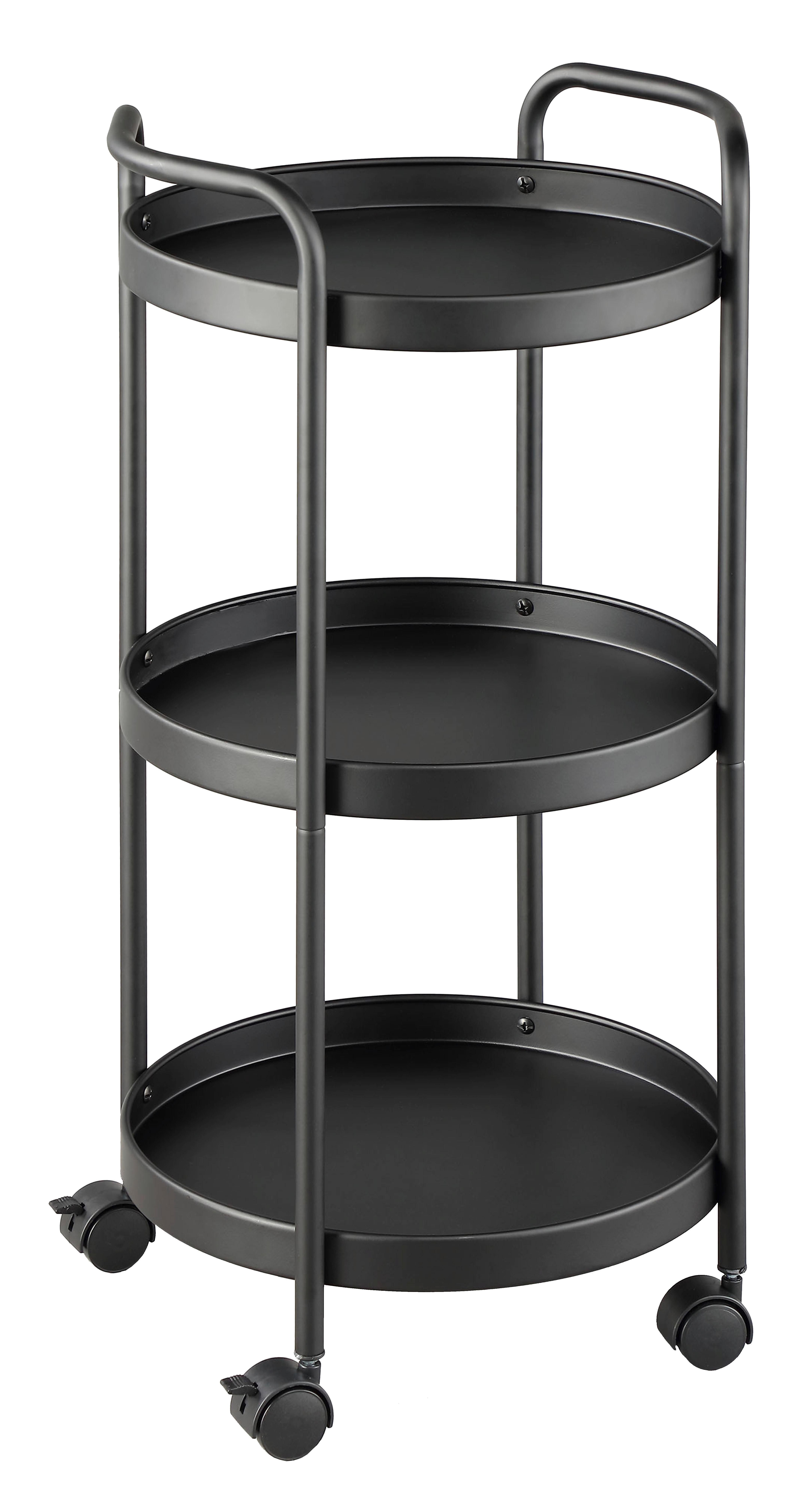 Servírovací vozík Justus, čierny kov, š: 40cm - čierna, Modern, kov/plast (39,5/72,5/35,5cm) - Mömax