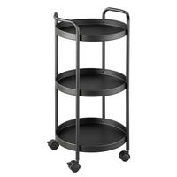 Servírovací vozík Justus, černý kov, š: 40cm - černá, Moderní, kov/plast (39,5/72,5/35,5cm) - Mömax