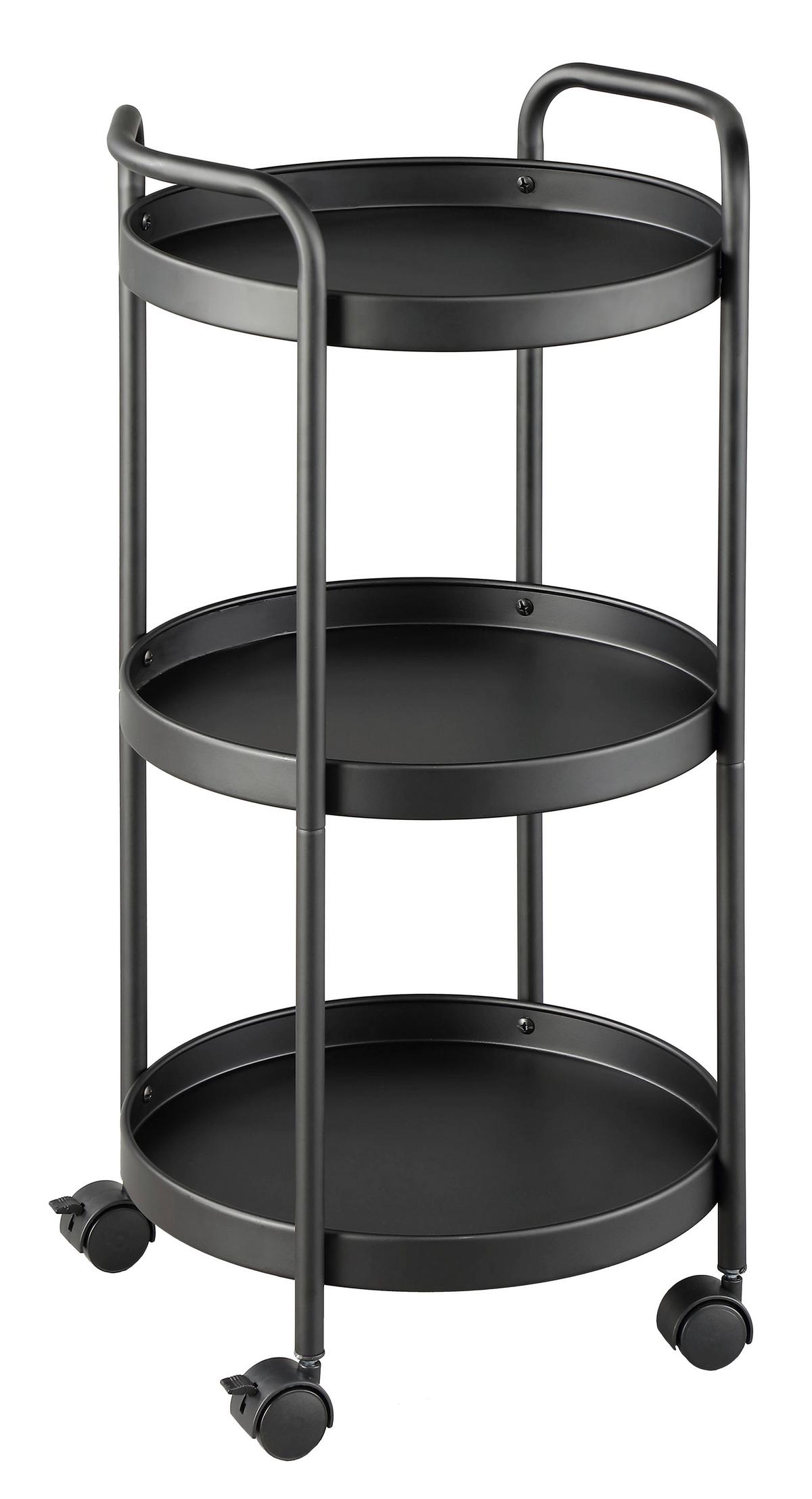 Servírovací vozík Justus, černý kov, š: 40cm - černá, Moderní, kov/plast (39,5/72,5/35,5cm) - Mömax