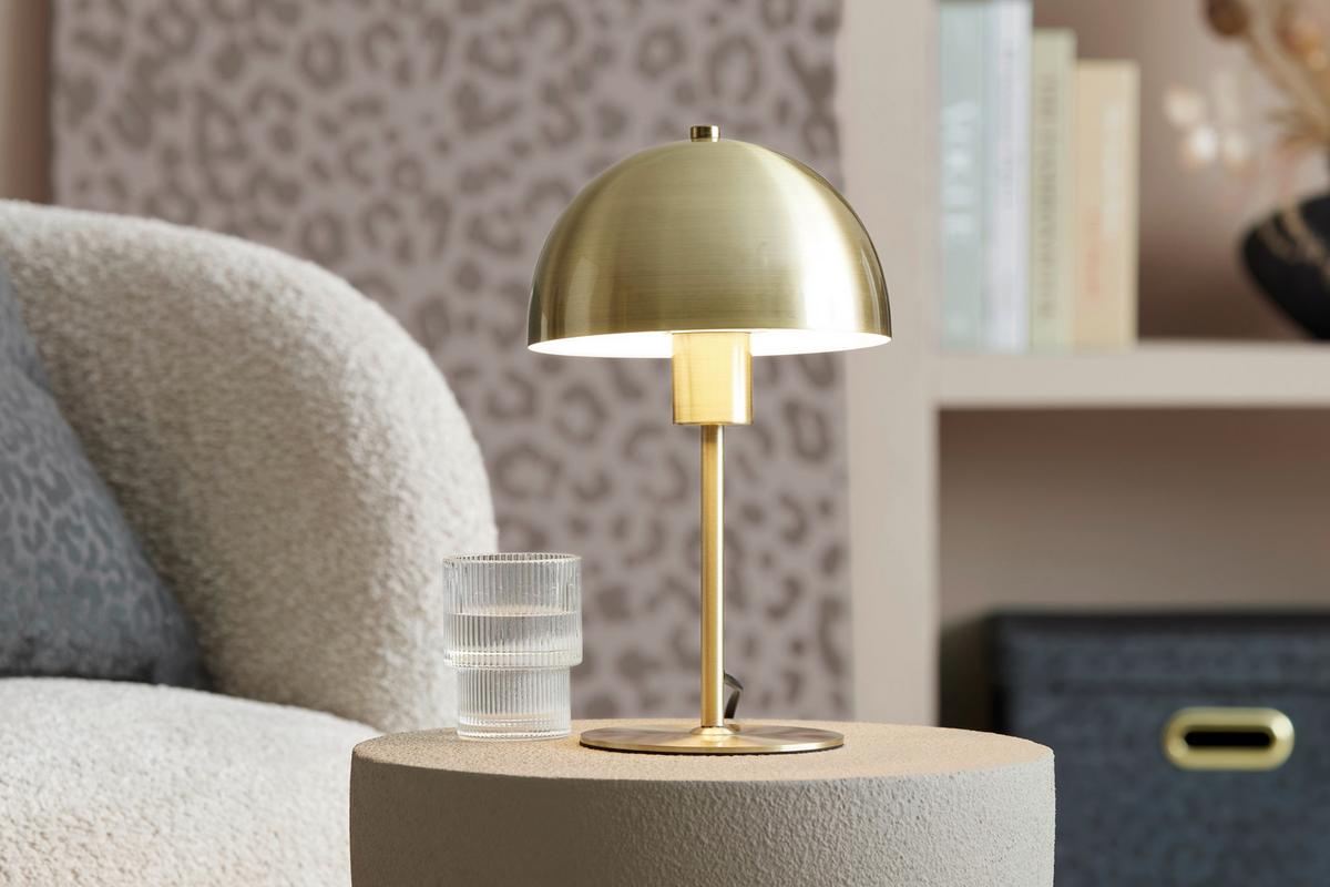 STOLNÁ LAMPA MUSCH - čierna/mosadzná, Modern, kov/plast (18/30cm) - Mömax