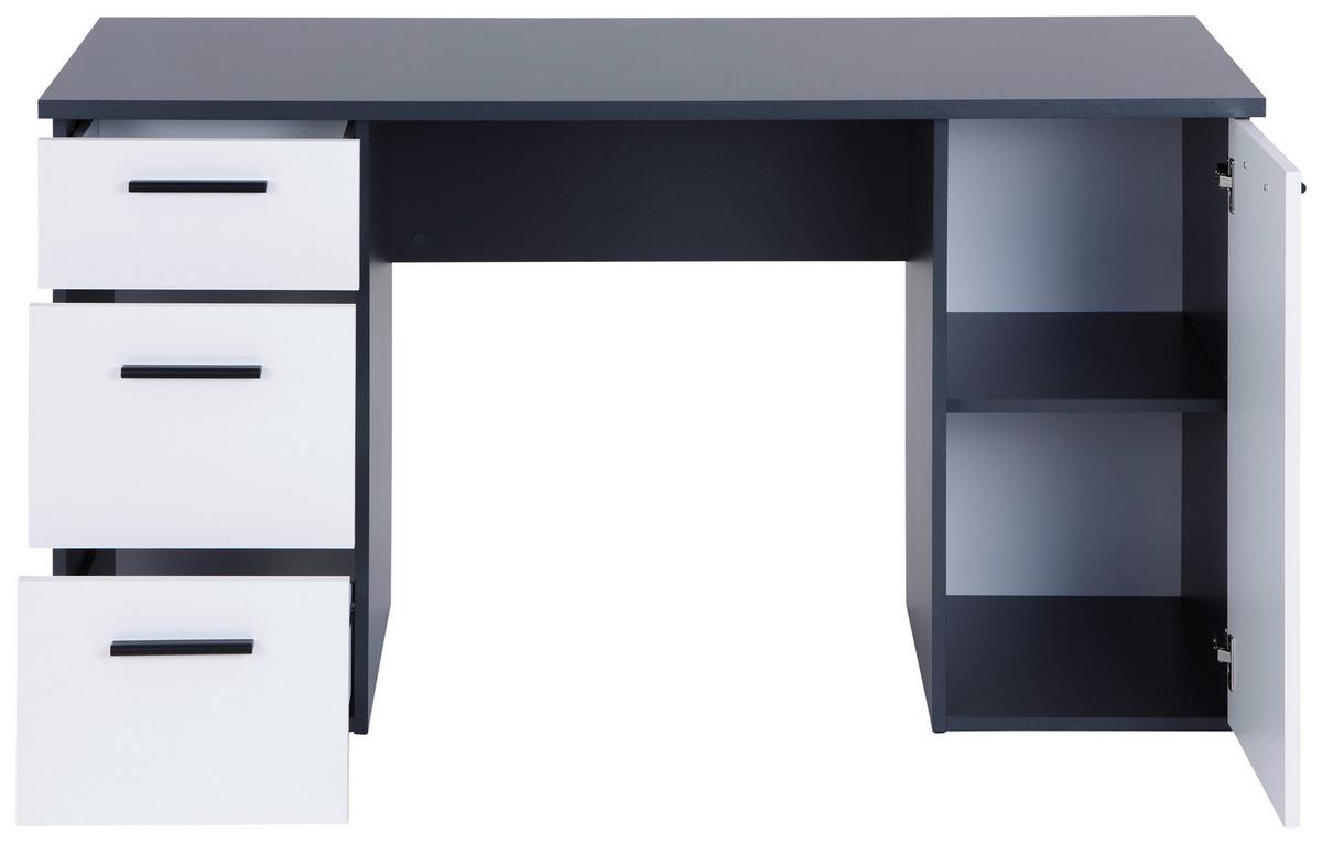 Schreibtisch Mit Stauraum B 138 Cm H 76cm - Anthrazit/Weiß, MODERN, Holzwerkstoff (138/76/60cm)