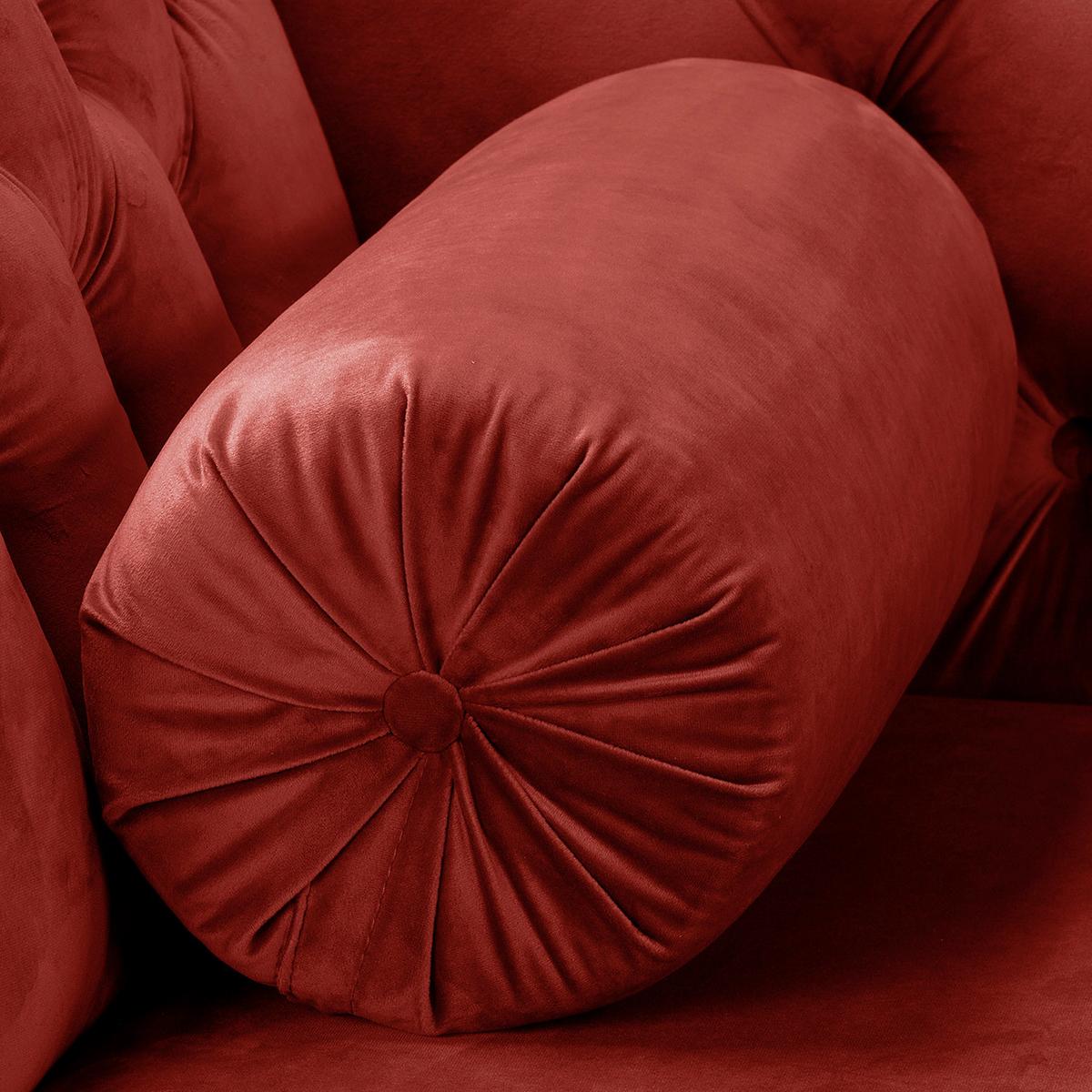 Récamiere Pako Bordeaux B: 185cm - Bordeaux/Braun, Design, Textil (185/93/75cm) - Livetastic