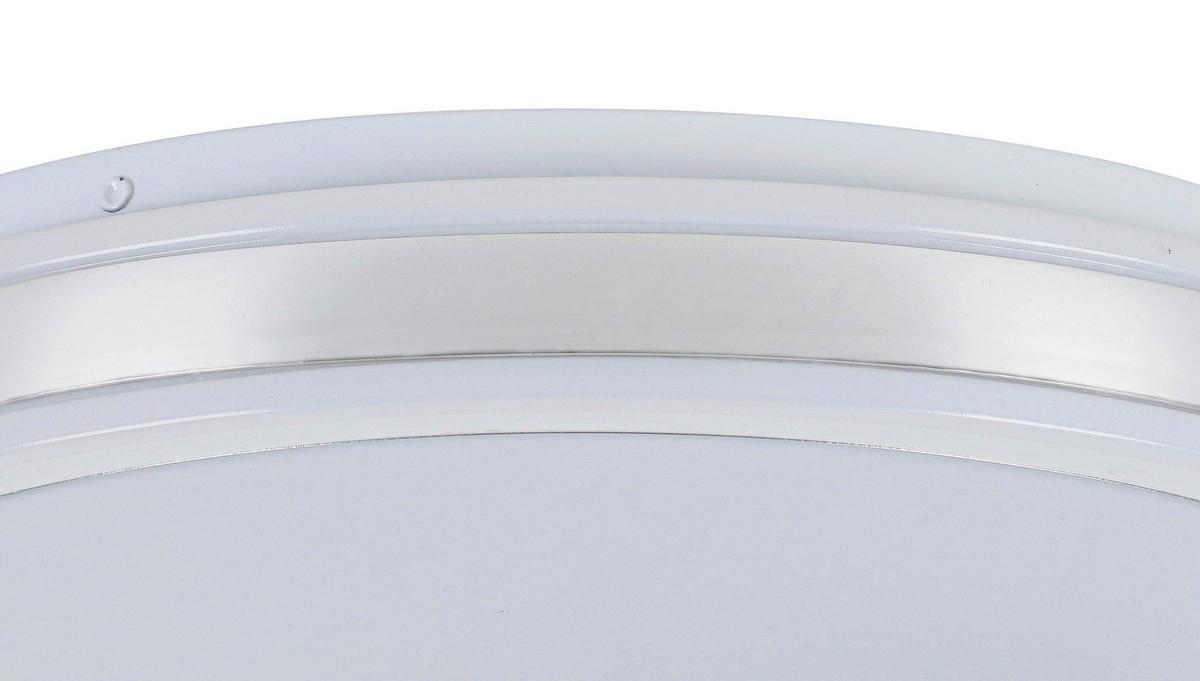LED-Deckenleuchte Charlyn - Chromfarben/Weiß, Basics, Kunststoff/Metall (38/6cm) - Luca Bessoni