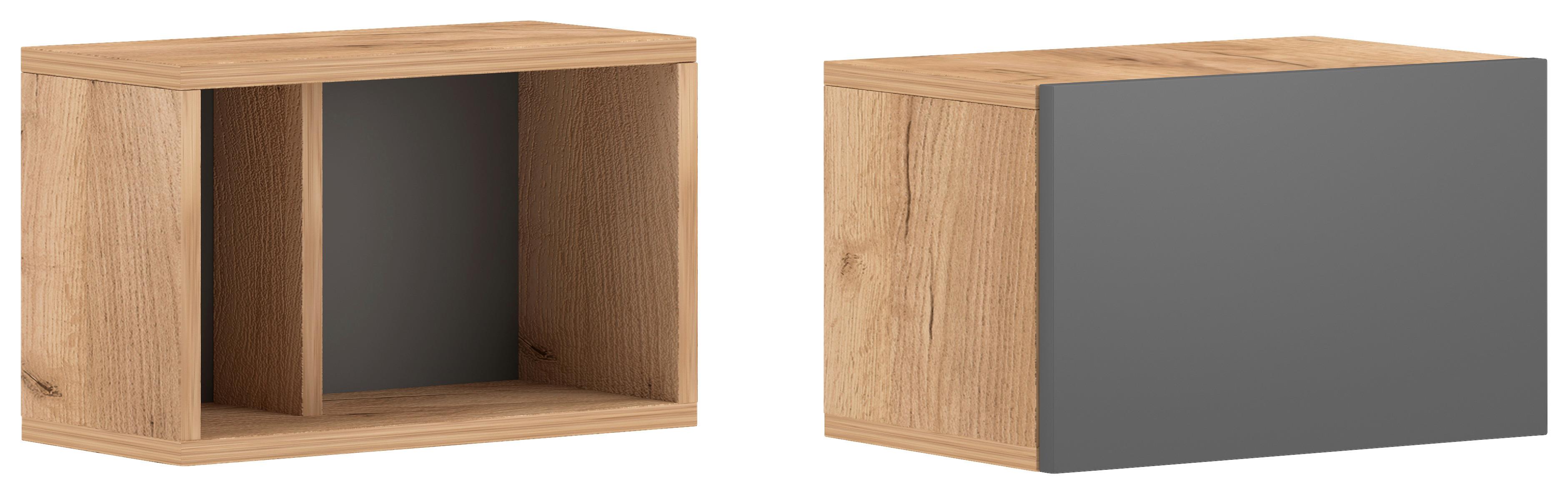 Hängeschrank Set Barcelona B: 40 Cm Graphit-/eichefarben - Eichefarben/Graphitfarben, Design, Holzwerkstoff/Kunststoff (80/25/18-26,8cm) - MID.YOU