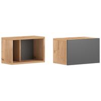 Hängeschrank Set Barcelona B: 40 cm Graphit-/Eichefarben - Eichefarben/Graphitfarben, Design, Holzwerkstoff/Kunststoff (80/25/18-26,8cm) - MID.YOU