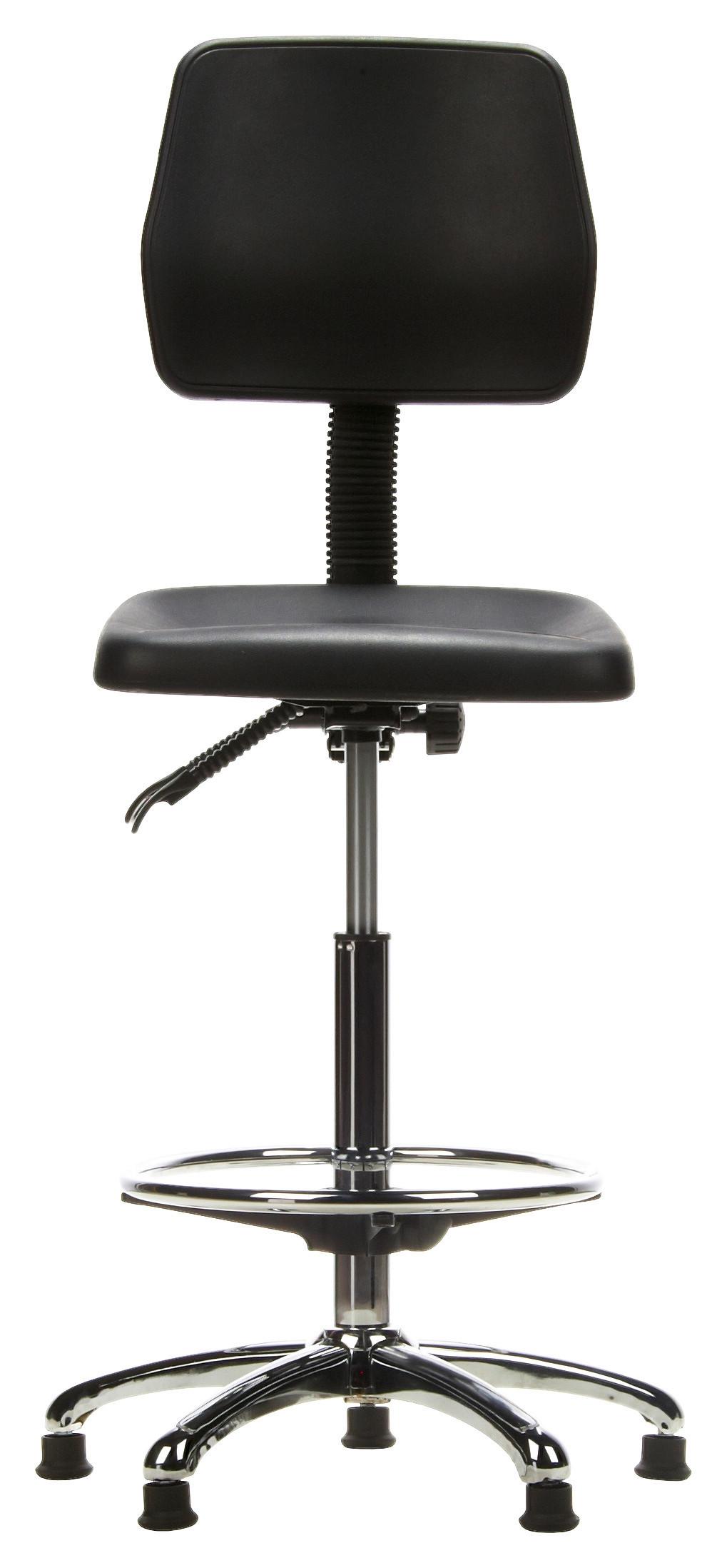 Bürohocker Top Work 11 Schwarz - Chromfarben/Schwarz, MODERN, Kunststoff/Metall (42/129/40cm) - MID.YOU