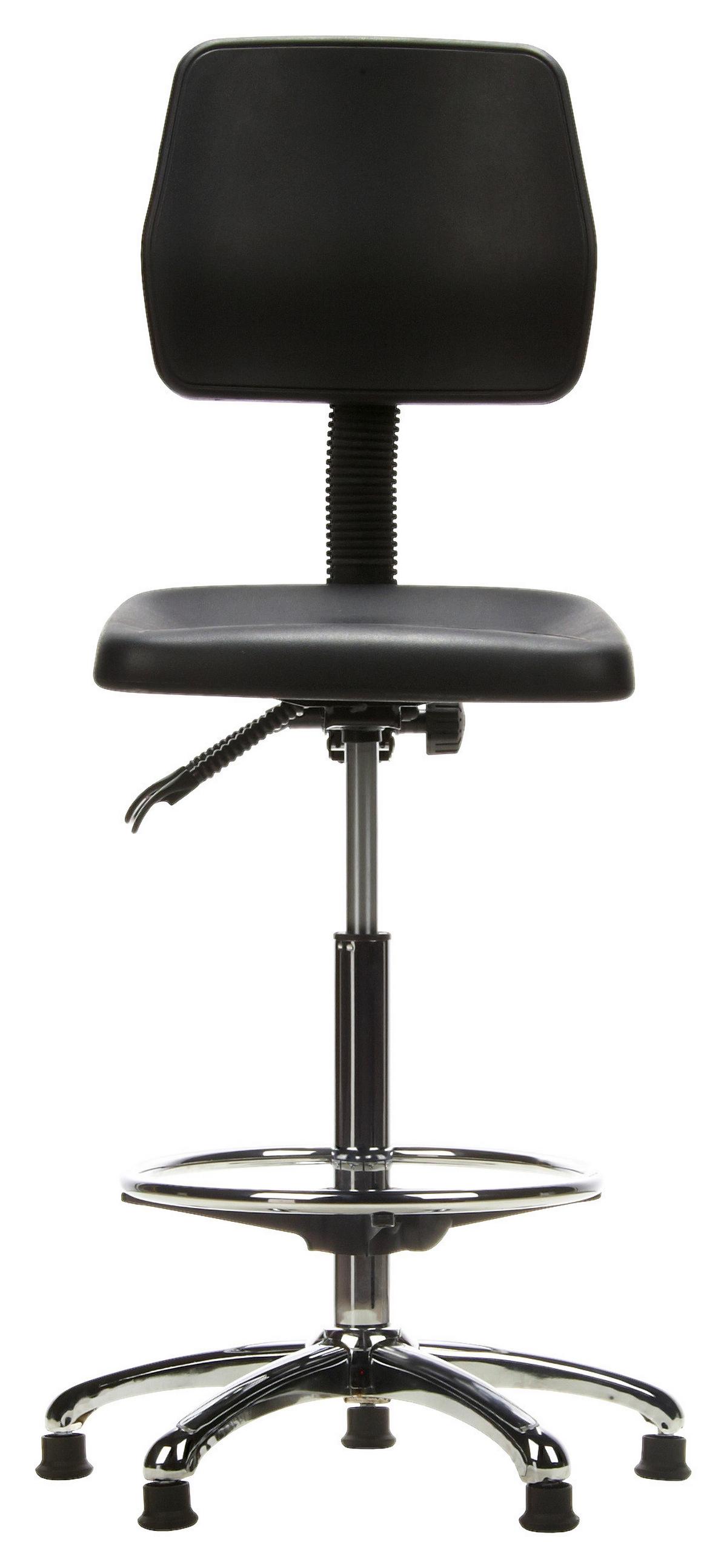 Bürohocker Top Work 11 Schwarz - Chromfarben/Schwarz, MODERN, Kunststoff/Metall (42/129/40cm) - MID.YOU