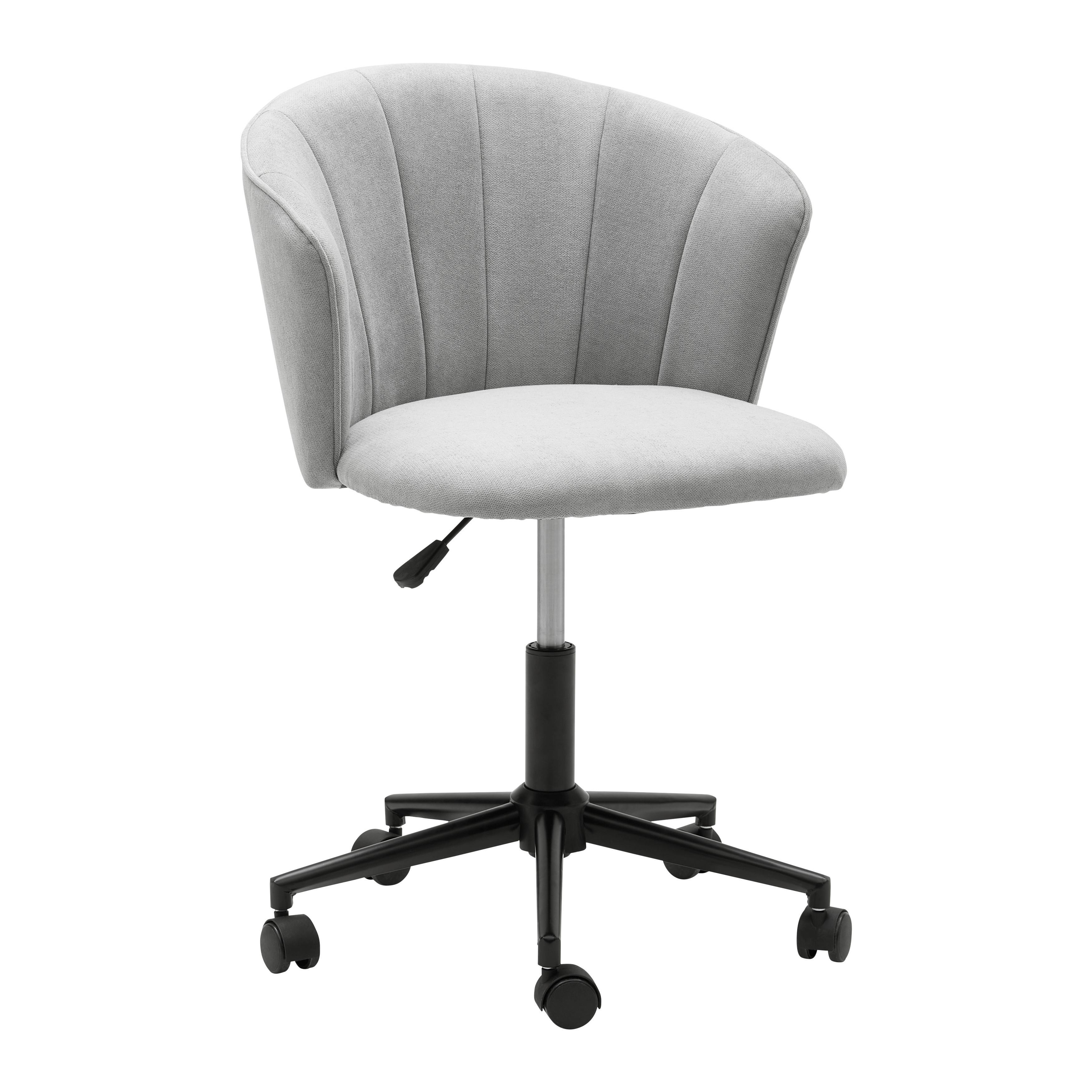 Otočná stolička JILA sv. sivá - čierna/svetlosivá, Modern, kov/drevo (58/72-82/60cm) - Bessagi Home
