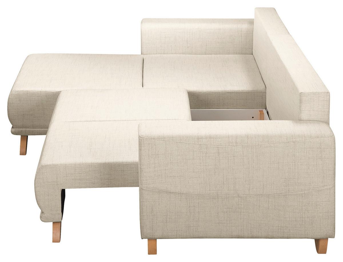 Ecksofa Bella Hellgrau S: 257x174 cm - Wengefarben/Hellgrau, Design, Textil (257/174cm) - Livetastic