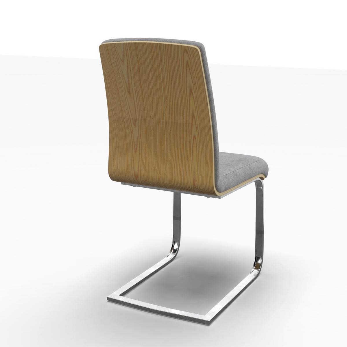 Stolička s pružným podnožím NUBIA - sivá/farba duba, Modern, kov/drevo (44/90/59cm) - Bessagi Home