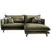 Ecksofa Lava Grün S: 255/180 cm - Türkis/Schwarz, MODERN, Textil (255/180cm) - Livetastic