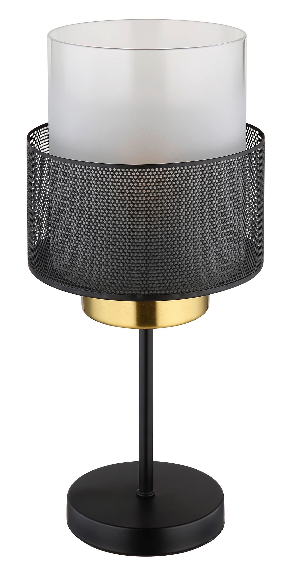 Tischleuchte 15709t - Klar/Schwarz, Design, Glas/Metall (18/40cm) - Globo