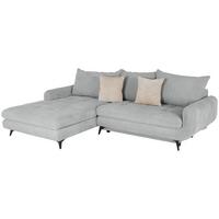 Ecksofa Wave - Silberfarben/Schwarz, MODERN, Textil (189/266cm)