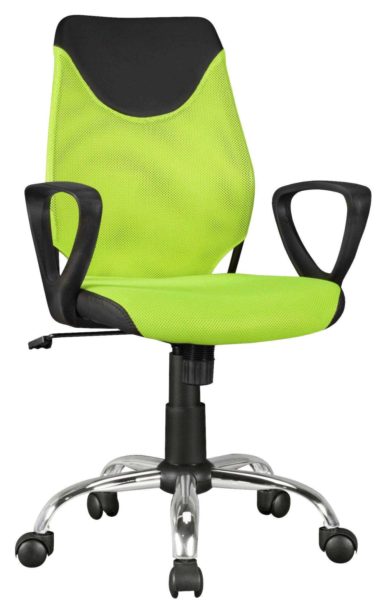 Jugenddrehstuhl Kika Mit Armstützen Limette Bis 60 Kg - Chromfarben/Limette, MODERN, Kunststoff/Metall (60/105/60cm) - MID.YOU