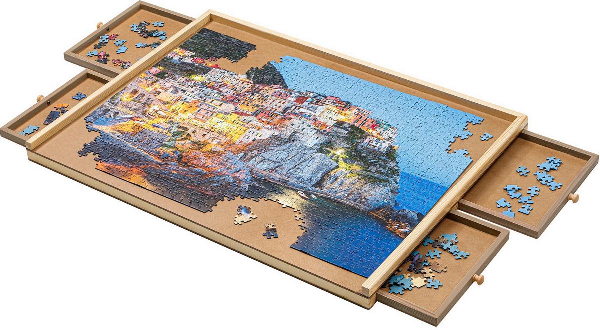 Puzzle-tisch Arnulf, Holz, Ca. 76 Cm - Naturfarben, KONVENTIONELL, Holz/Holzwerkstoff (76/4,5/57cm)