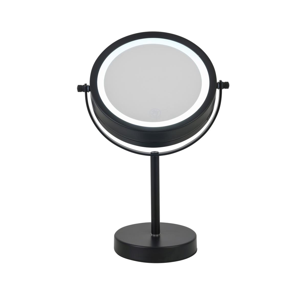 ZRCADLO S OSVĚTLENÍM MIRRI 1-EXT- - černá, Moderní, kov/sklo (21/32/21cm) - Mömax