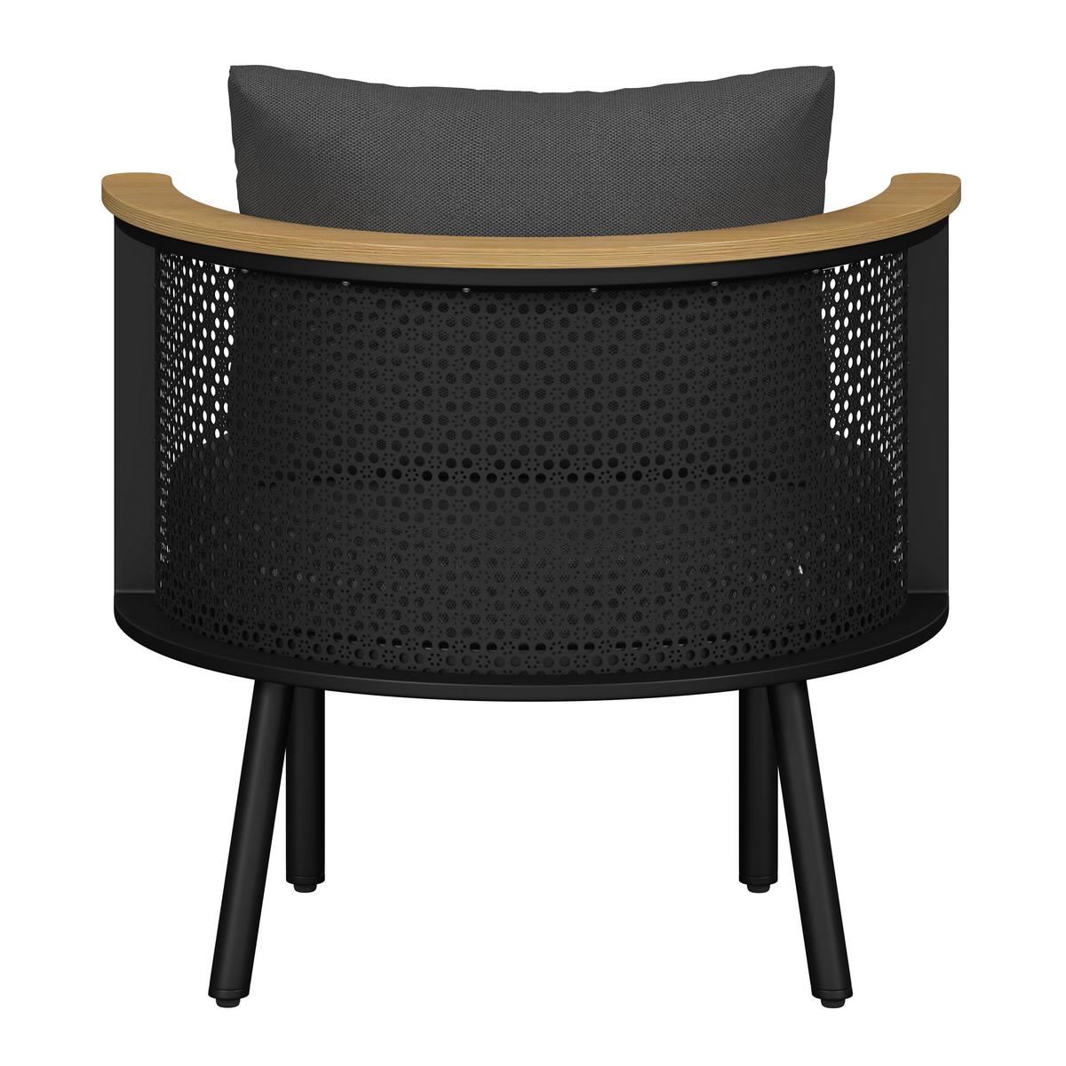 JEDÁLENSKÁ TERASOVÁ SÚPRAVA LISSA - čierna/farba hrušky, Modern, kov/textil - Bessagi Garden