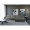 Ecksofa Bourbon, D. Grau S: 303x176 cm - Dunkelgrau/Schwarz, MODERN, Textil (303/176cm) - Trendmanufaktur