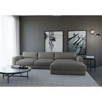 Ecksofa Bourbon, D. Grau S: 303x176 cm - Dunkelgrau/Schwarz, MODERN, Textil (303/176cm) - Trendmanufaktur