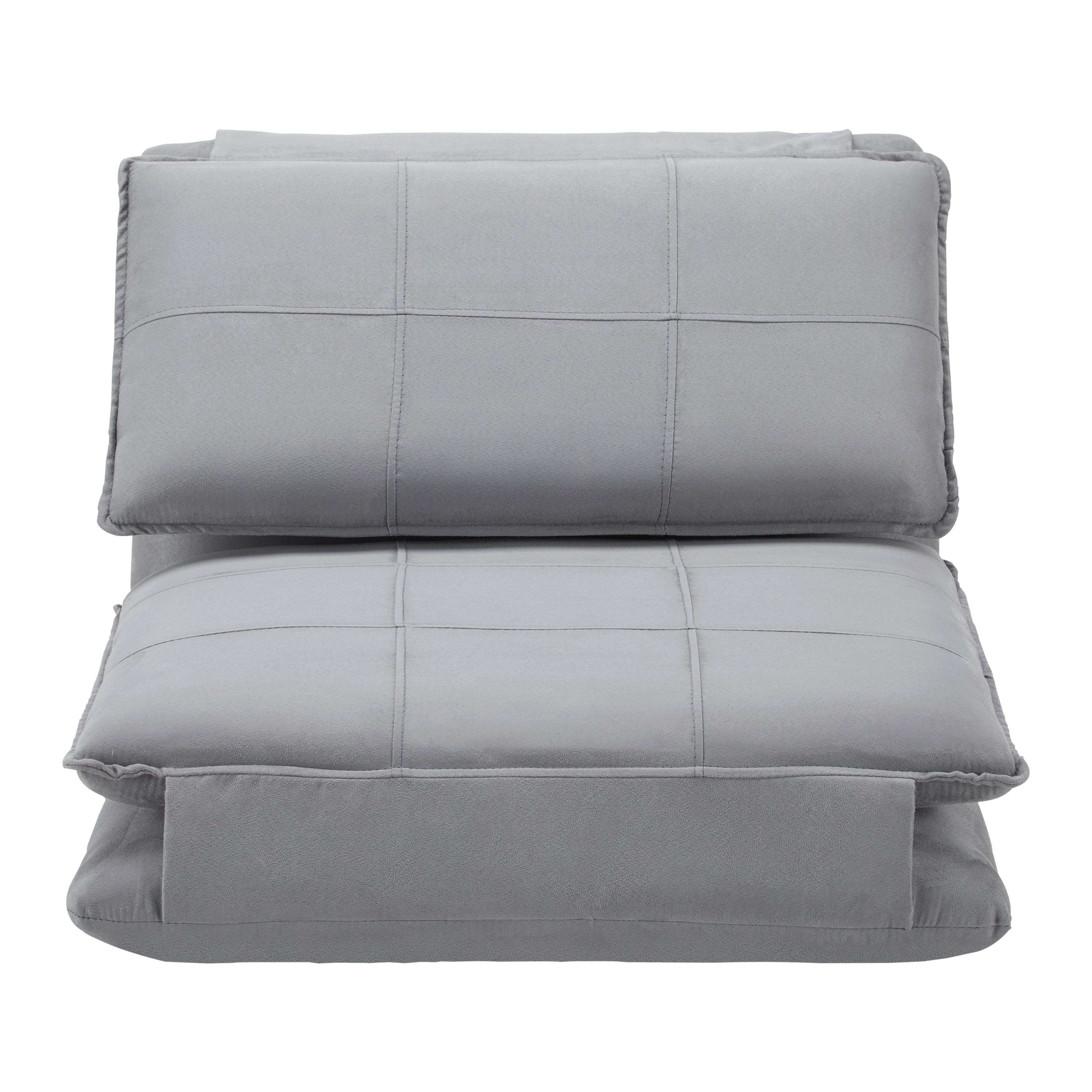 Rozkládací křeslo ENI, šedá - šedá/černá, Moderní, kov/textil (73/56/72cm) - Bessagi Home