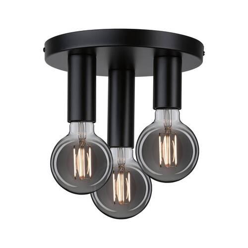 Deckenleuchte Ø 24 Cm 3-Flammig Dimmbar Rund - Schwarz, Basics, Metall (24/14,5cm) - Paulmann