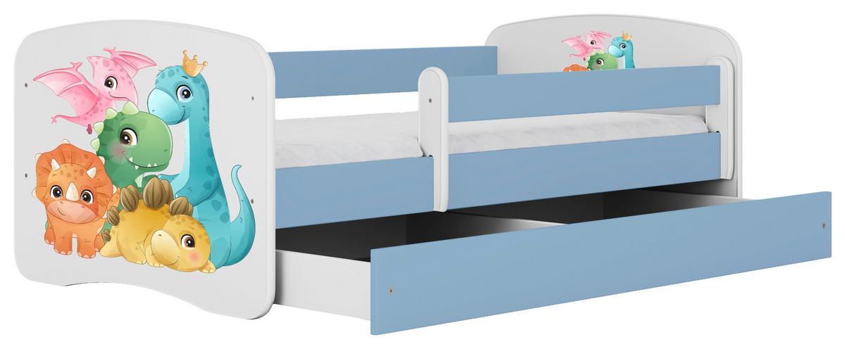 Kinder-/Juniorbett Babydreams Inkl. Matratze 80x160 - Blau/Birkefarben, MODERN, Holz/Holzwerkstoff (80/160cm) - MID.YOU