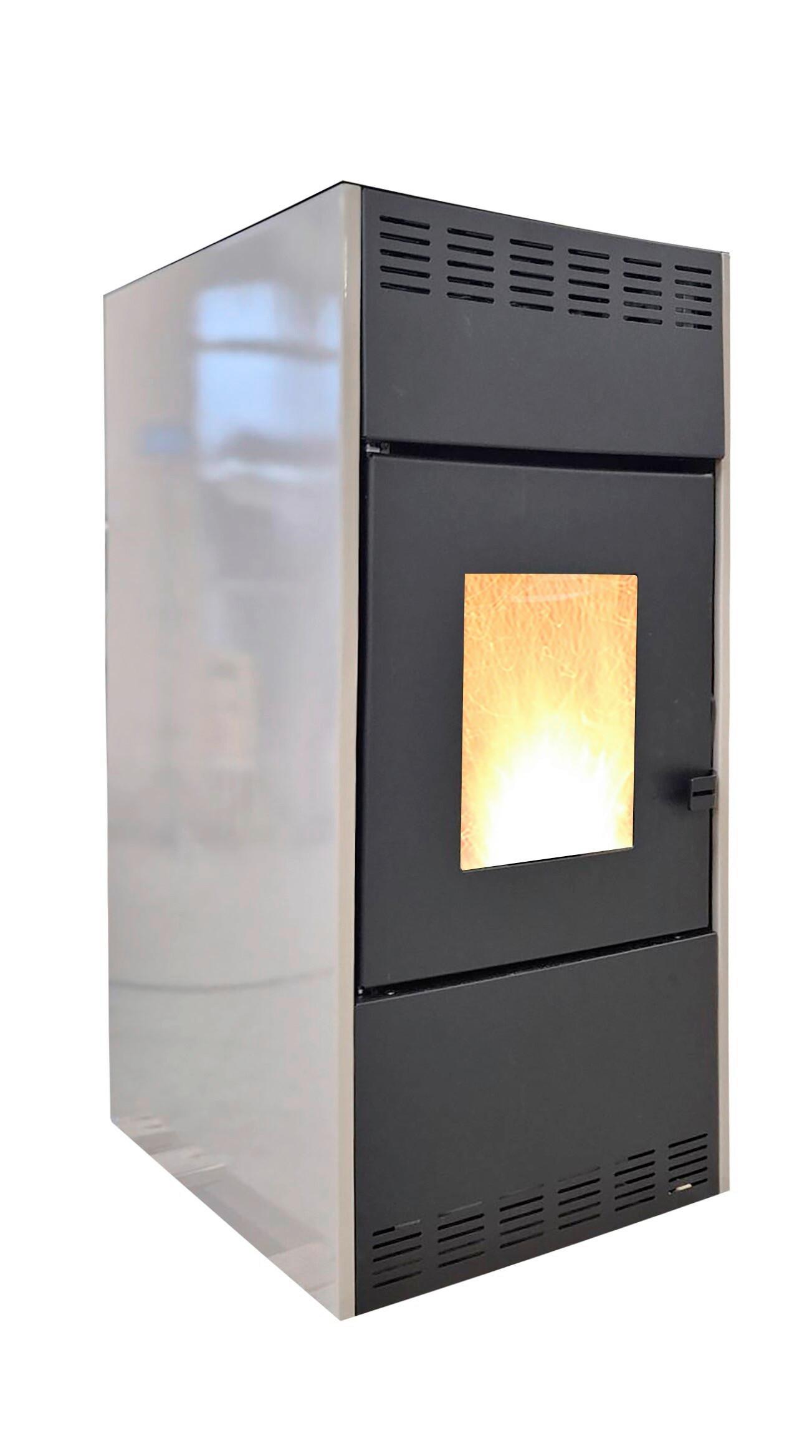 Pelletofen Mareni Greige Metall 8 Kw Mit Wi-Fi - Greige, Basics, Metall (45/55/99cm)