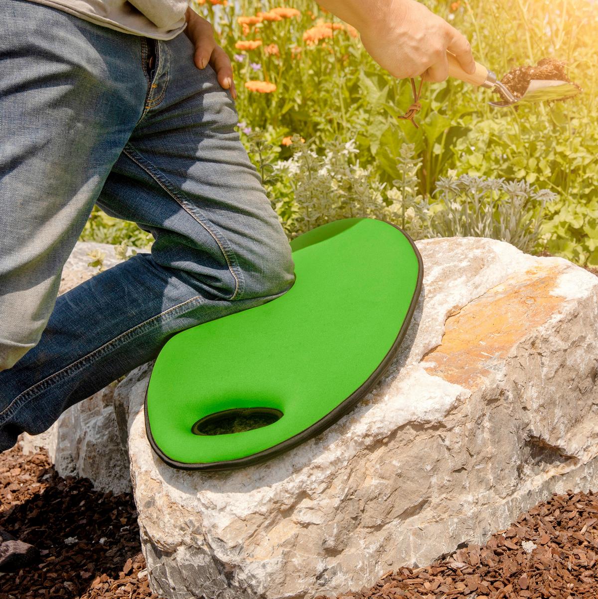 Gartensitzkissen Comfort Grün/Schwarz Neoprenstoff - Schwarz/Grün, Basics, Kunststoff (31/5/50cm)