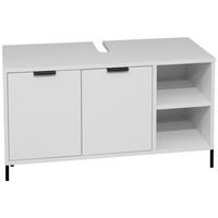 Waschbeckenunterschrank Bonnie Grau, B: 71 cm - Schwarz/Grau, MODERN, Holzwerkstoff (71/58/45cm) - Livetastic