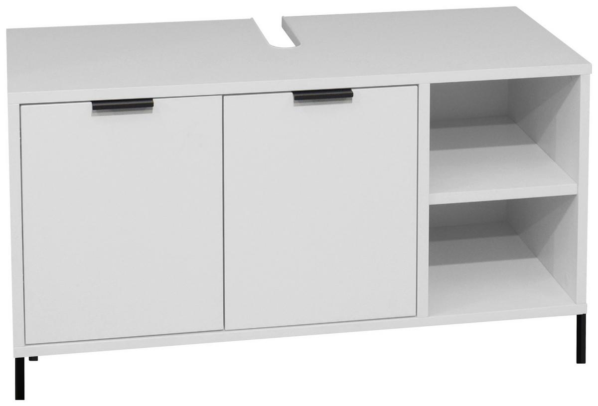 Waschbeckenunterschrank Bonnie Grau, B: 71 cm - Schwarz/Grau, MODERN, Holzwerkstoff (71/58/45cm) - Livetastic