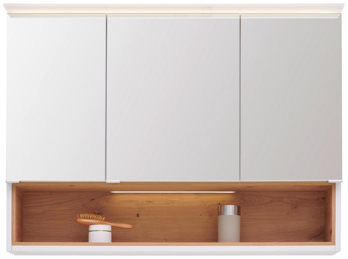 Badezimmer Mura Eiche Dekor/weiß Hg B: 170 Cm - Weiß Hochglanz/Eiche Artisan, MODERN, Keramik/Holzwerkstoff (170/173,5/46,5cm)