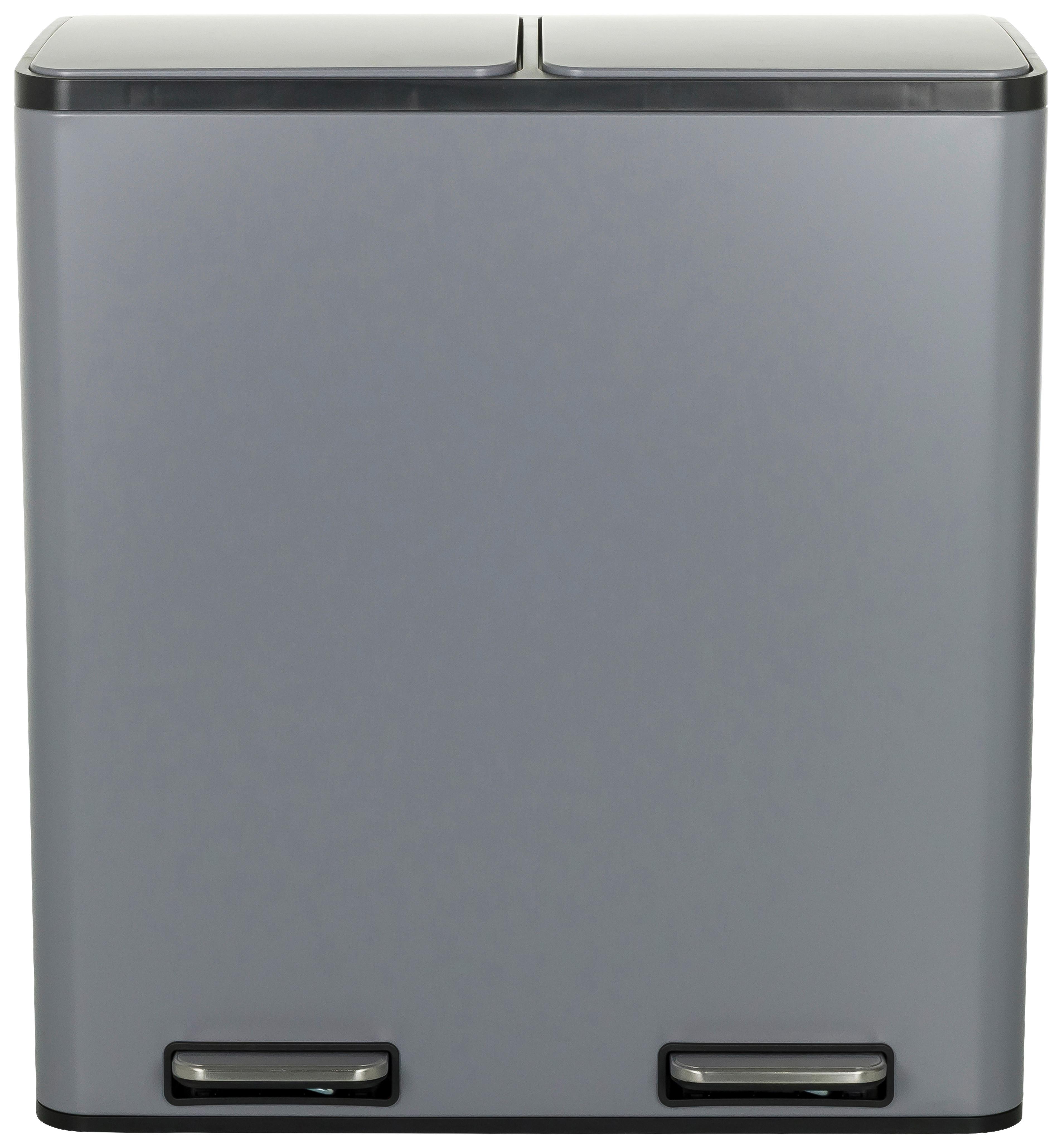 Abfallsammler Clean Xiii Schwarz B: 58,5 cm - Schwarz/Grau, MODERN, Kunststoff/Metall (58,5/62/32cm) - MID.YOU