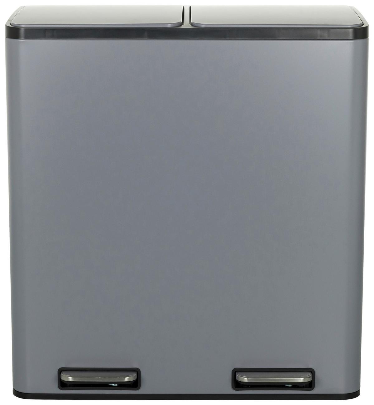 Abfallsammler Clean Xiii Schwarz B: 58,5 cm - Schwarz/Grau, MODERN, Kunststoff/Metall (58,5/62/32cm) - MID.YOU